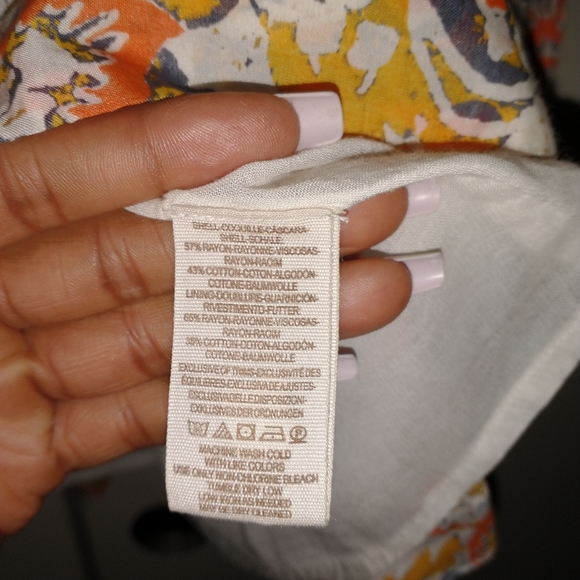 Women's Free people orange and white long sleeve dress with open back - Picture 6 of 17